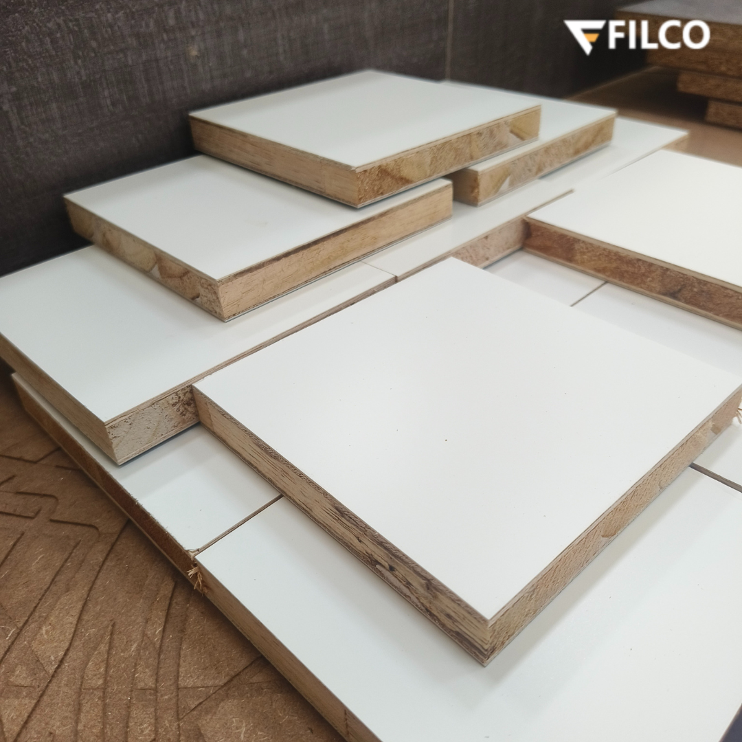 laminated polyester white block board